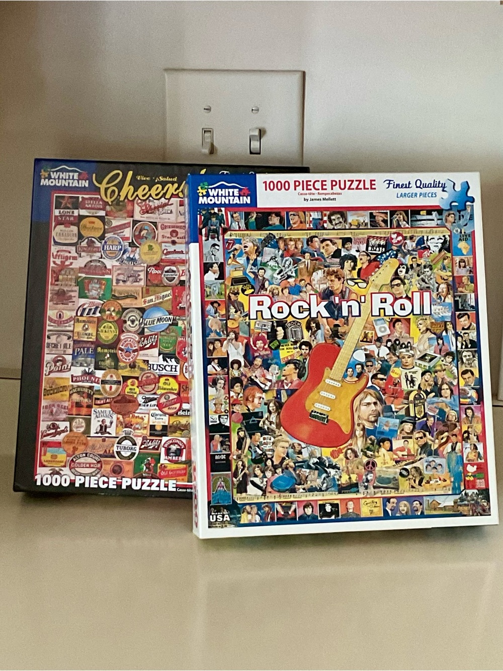 White Mountain Puzzles: Rock 'n' Roll and Cheers Beer Brands 1000 pieces